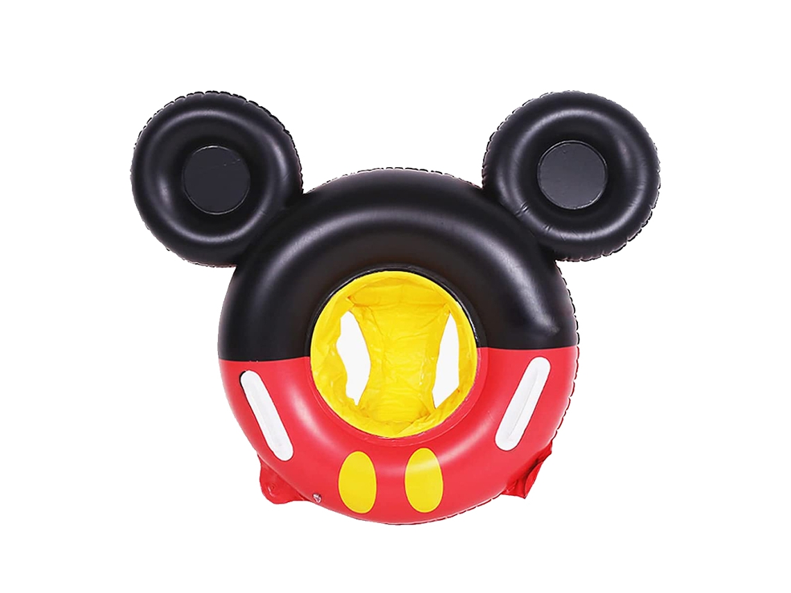 Flotador inflable de Mickey Mouse para bebés y niños pequeños, redondo y duradero.