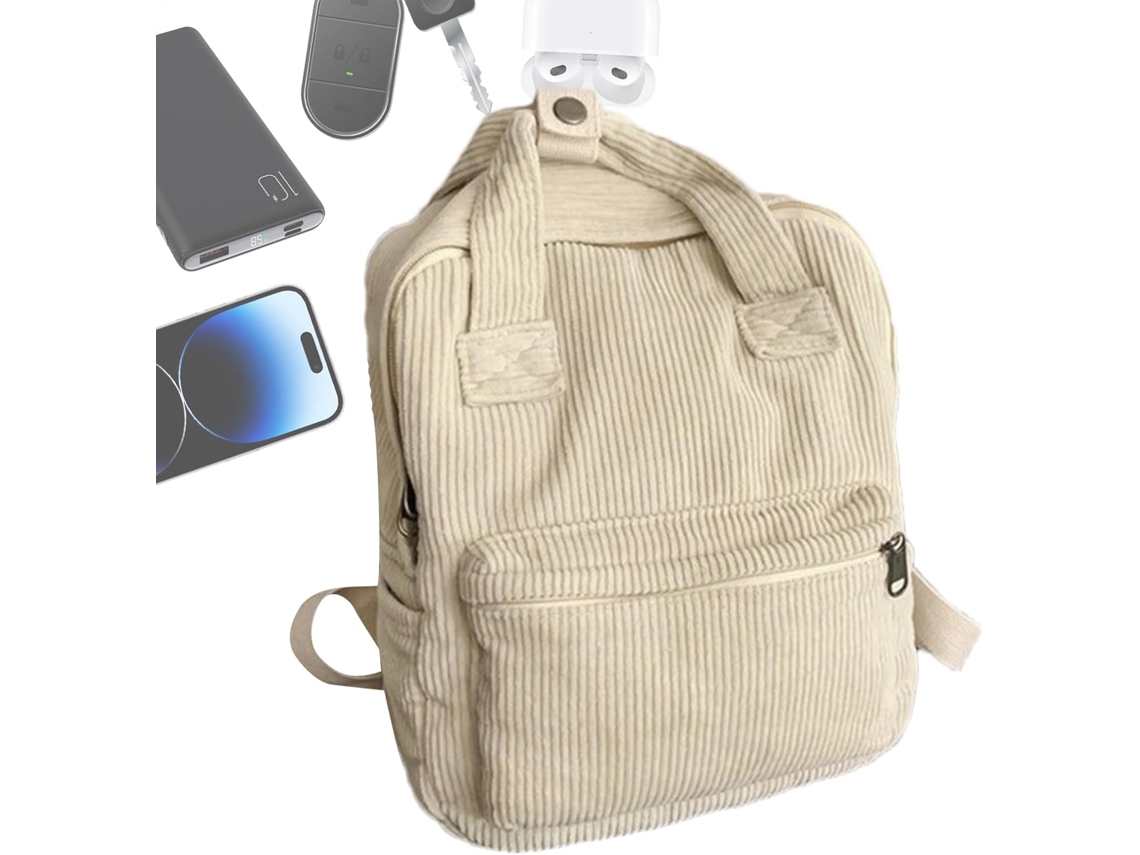 Mochila de pana para portátil con correa, bolso de viaje informal, pequeña capacidad, ideal para viajes escolares. SFUSHOS
