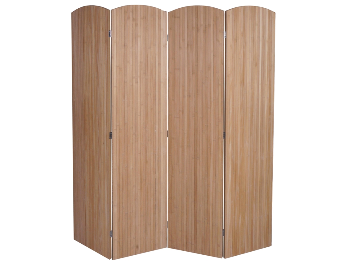 Separador de piezas plegable de bambú paravent 4 paneles 170 x 162 cm brise-vue interior 04_0009271
