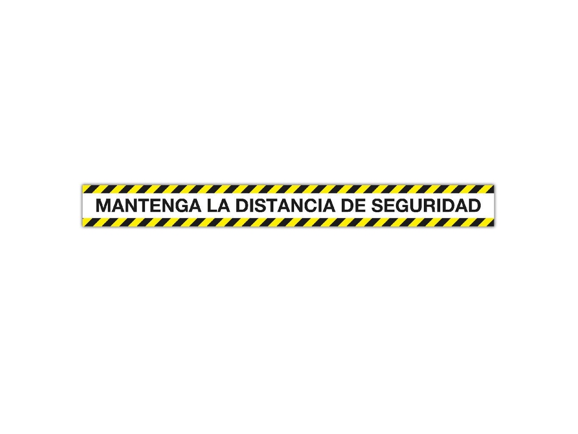 Etiqueta Adhesiva APLI Distancia de Seguridad (Blanca)
