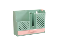Soporte De Plástico Para Utensilios De Cocina, Tendedero Para Palillos, Cucharas Y Cuchillos, Para Montaje En Pared - Verde