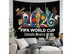 Tapiz Pared Copa Mundial Fifa 2026 Canadá México Ee.uu, Tapiz Decorativo 180x230cm Decoración Salón Fiesta De Fútbol