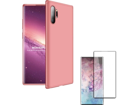 Funda y Protector de Pantalla Samsung Note 10 Plus PHONESHIELD Slim Armor 360º / Flexguard Full Rosa