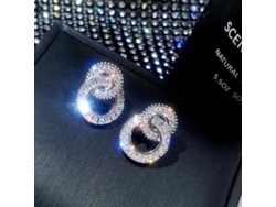 Aretes De Aro Lujo Plata 925 Cubic Zirconio Joyería De Boda Para Mujer Ery