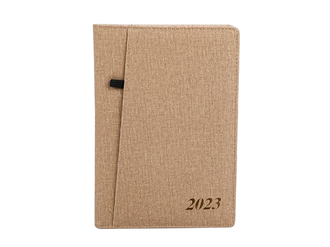 Cuaderno De Inglés Con Marca Página Más Ancho Doble Cara Brillo Escritura Portátil Agenda Española Para Trabajo Beige