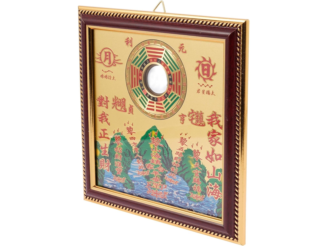 Adorno Espejo Bagua Chino Estilo Antiguo Tablero Densidad Decoración Puertas Exorcismos Protección Mal