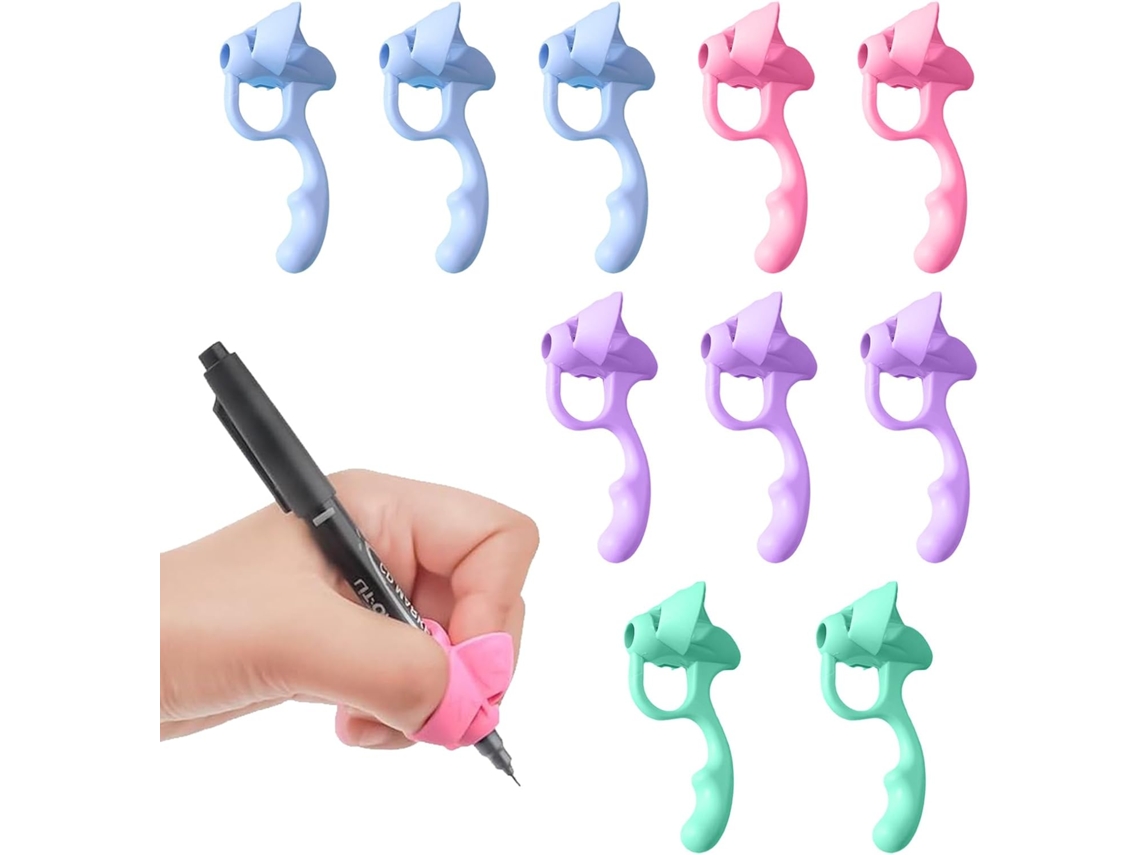 Chrui - 10 agarres de silicona multicolor para lápices, para niños y adultos