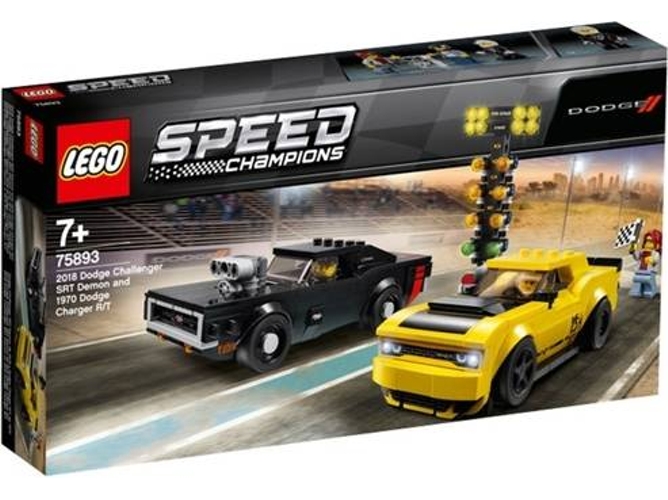 LEGO Speed Champions: 2018 Dodge Challenger SRT Demon y 1970 Dodge Charger R/T - 75893 (Edad Mínima: 7 - 478 Piezas)