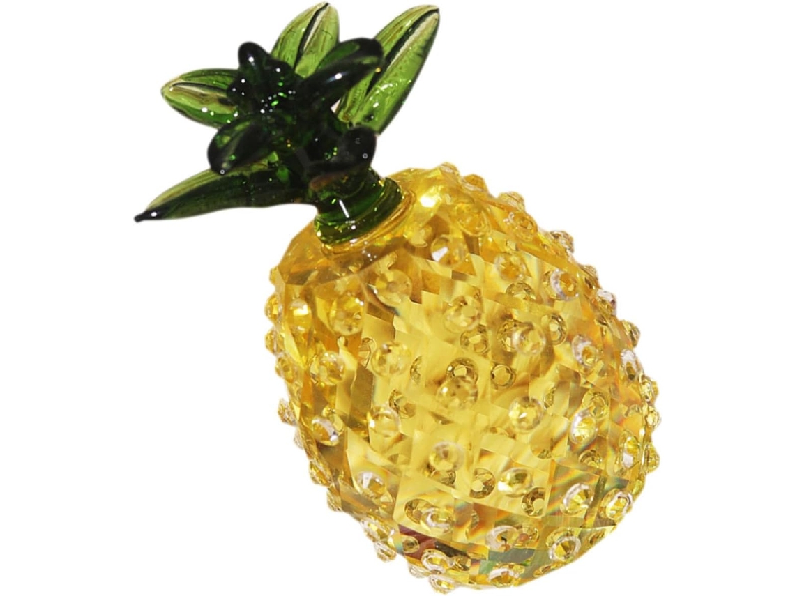 Estructura decorativa de piña de cristal amarillo para sala de estar, estable y duradera, decoración elegante para cumpleaños y fiestas - GOKOCO