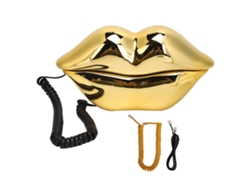 Telefone Com Forma De Lábio Dourado Por Eletroplacagem Com Linha Telefônica Para Casa Escritório Hotel
