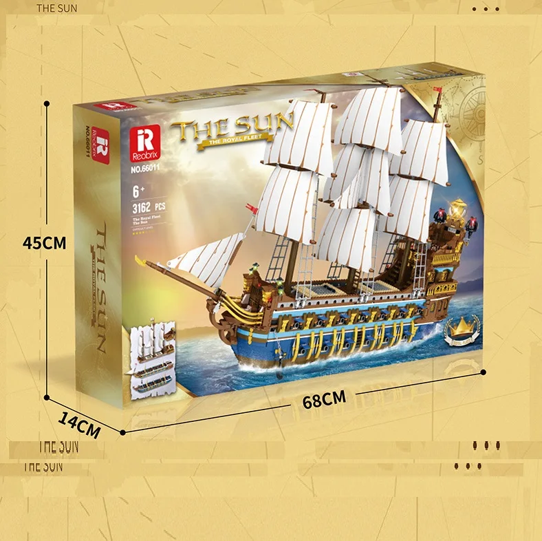 (66011) Modelo De Velero Con Forma De Sol De 3162 Piezas, Modelo De Ensamblaje De Juguete Para Niños Con Bloques De Construcción Educativos Moc