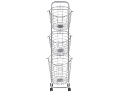 Carrito con almacenaje BELIANI Ayapal de Metal Plateado 37x37x123