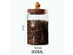 (900 Ml) Recipiente Para Café Con Aire Acondicionado, Botella Hermética Para Alimentos, Frasco De Vidrio Para Almacenar Granos Con Tapa