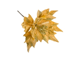 Hoja decorativa amarilla artificial, de metal y teflón, para Navidad
