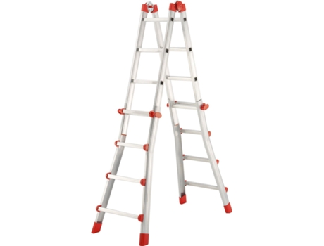 Hailo-7520-251-Escalera aluminio telescópica multiposición ProfiStep Multi con estabilizador (4x5 peldaños)
