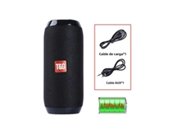 (negro) Altavoz Bluetooth Portátil Tg117, Subwoofer Inalámbrico Para Exteriores, Compatible Con Llamadas Manos Libres