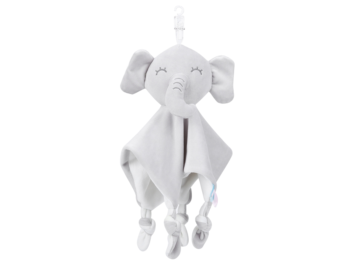 Toalla De Felpa Relajante Con Chupete Para Bebés De 0 A 2 Años - Elefante, Campana Y Papel