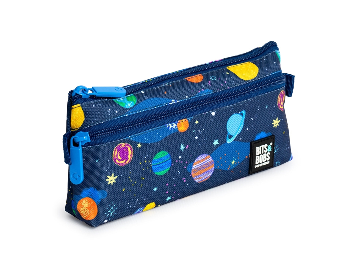 Estuche plano con 2 cremalleras de fácil apertura. Espacio Grafoplás