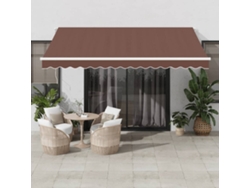 Toldo retráctil manual 400x300 cm marrón Dkd Home Decor