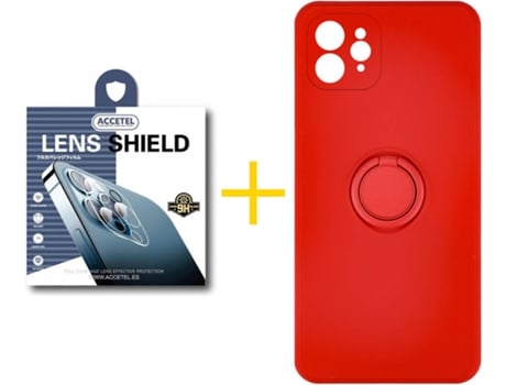 Carcasa + 1 Protector de Cámara para iPhone 11 Pro ACCETEL Rojo