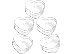 Caixas Transparentes Em Formato De Coração Para Embalar Joias E Chocolates, Conjunto De 5 Unidades.
