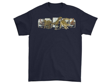 Camiseta ROCKINSTONE Jurassic Park Dinosaurs Art con camiseta con el logotipo de JP (XXXL)