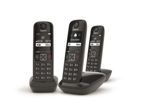 Teléfono inalámbrico As690Trionoir Negro Dect sin contestador automático