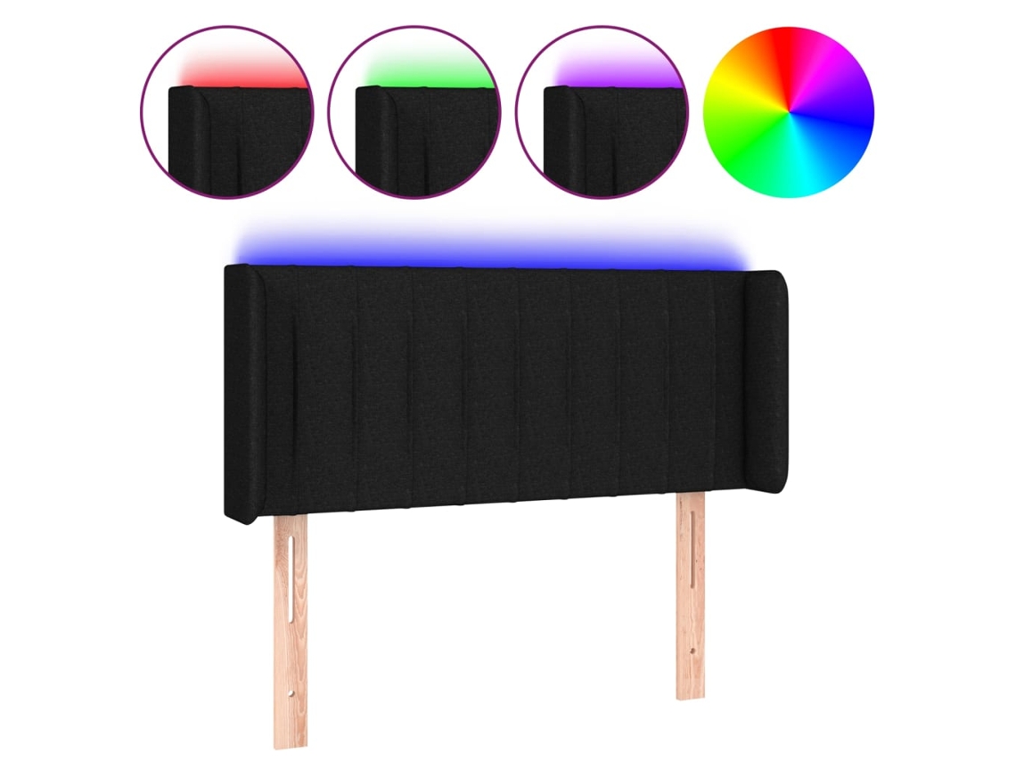Maison Exclusive - Cabecero Con Led De Tela Negro 83x16x78/88 Cm