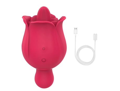 Vibrador de masaje para lamer la lengua mini rosa para mujer (rojo) YIZHOOD