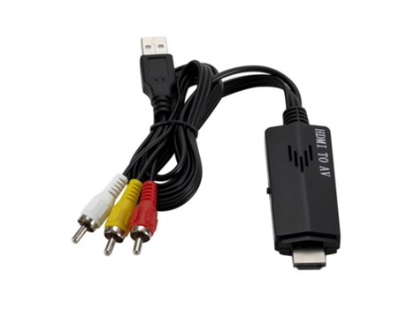 HDMI a RCA Cable 1080P HD Convertidor de video a audio HDMI macho a RCA AV Convertidor de componentes para HDTV DVD TV negro