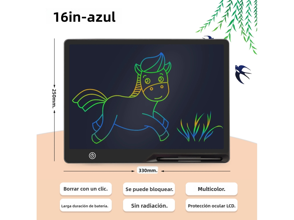 Pizarra Lcd De 16 Pulgadas, Negra, Para Escritura Y Dibujo Artístico, Herramientas Para Niños, Juguete Educativo