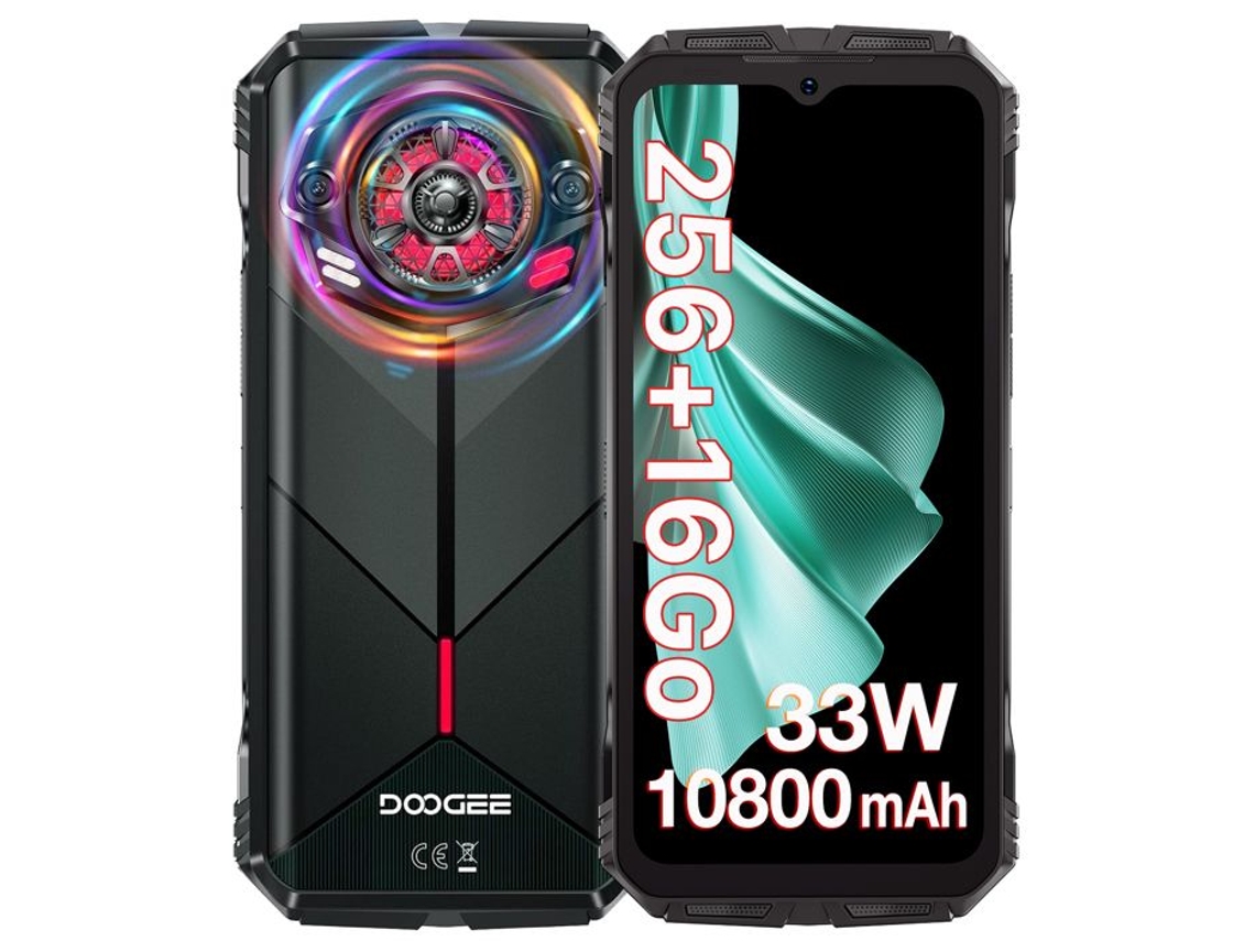 Teléfono inteligente resistente Spunk de 16 GB y 256 GB, pantalla de 6,58 pulgadas, 10800 mAh, 33 W, altavoz de 126 dB, 50 MP, IP68, doble SIM, 4 G, NFC, GPS, color verde, Doogee