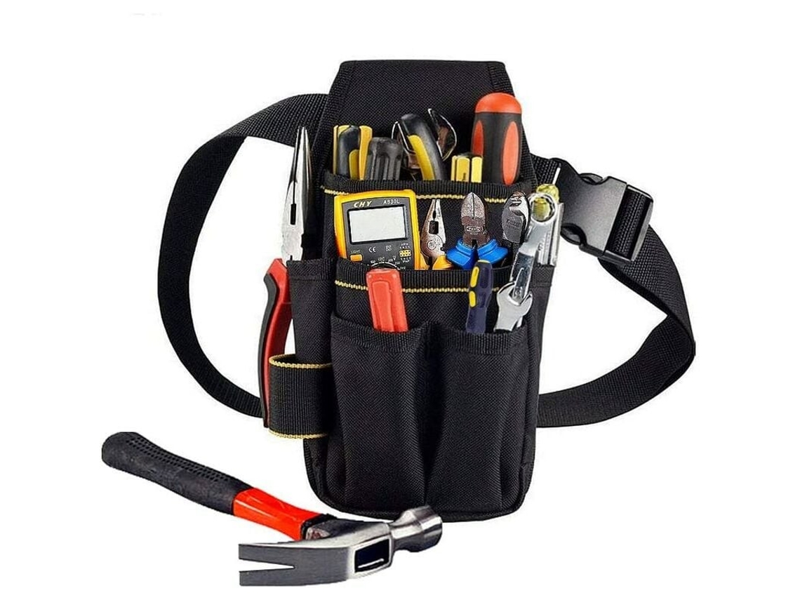 Riñonera/bolsa Para Herramientas Profesional - 25,5x12,5x3 Cm - 14 Bolsillos, Tejido Oxford De Doble Capa Impermeable.