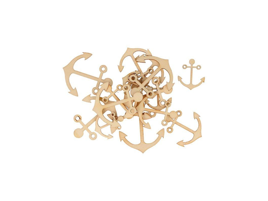 30 mini decoraciones de madera - Anclas para barcos