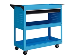 Tool Boxes-carro De Taller 3 Niveles Con Cajón, Soporte Lateral Para Herramientas Y Asa, 82x35x76 Cm, Azul