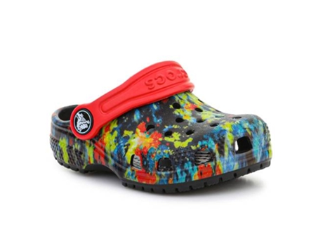 Sandalias CROCS Classic Tie Dye Graphic para Niños (25.0 - Rojo)