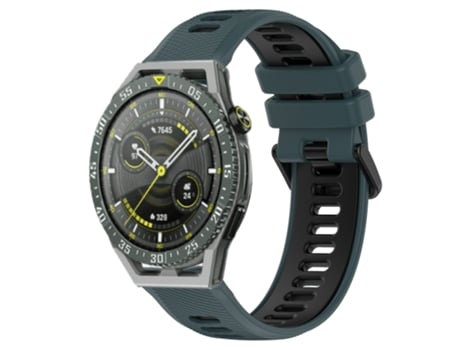 Correa de reloj inteligente para Huawei Watch GT3 SE 22 mm Correa deportiva de silicona bicolor (verde oliva + negro)