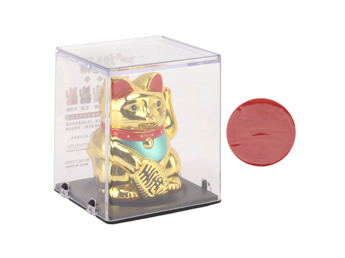 Gato de la Suerte Baok con Mano Solar Móvil, Gato de la Fortuna Dorado con Energía Solar para Decoración
