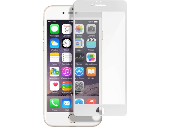 Protector de Cristal Templado iPhone 6 Plus, 6s Plus AVIZAR 9H Blanco