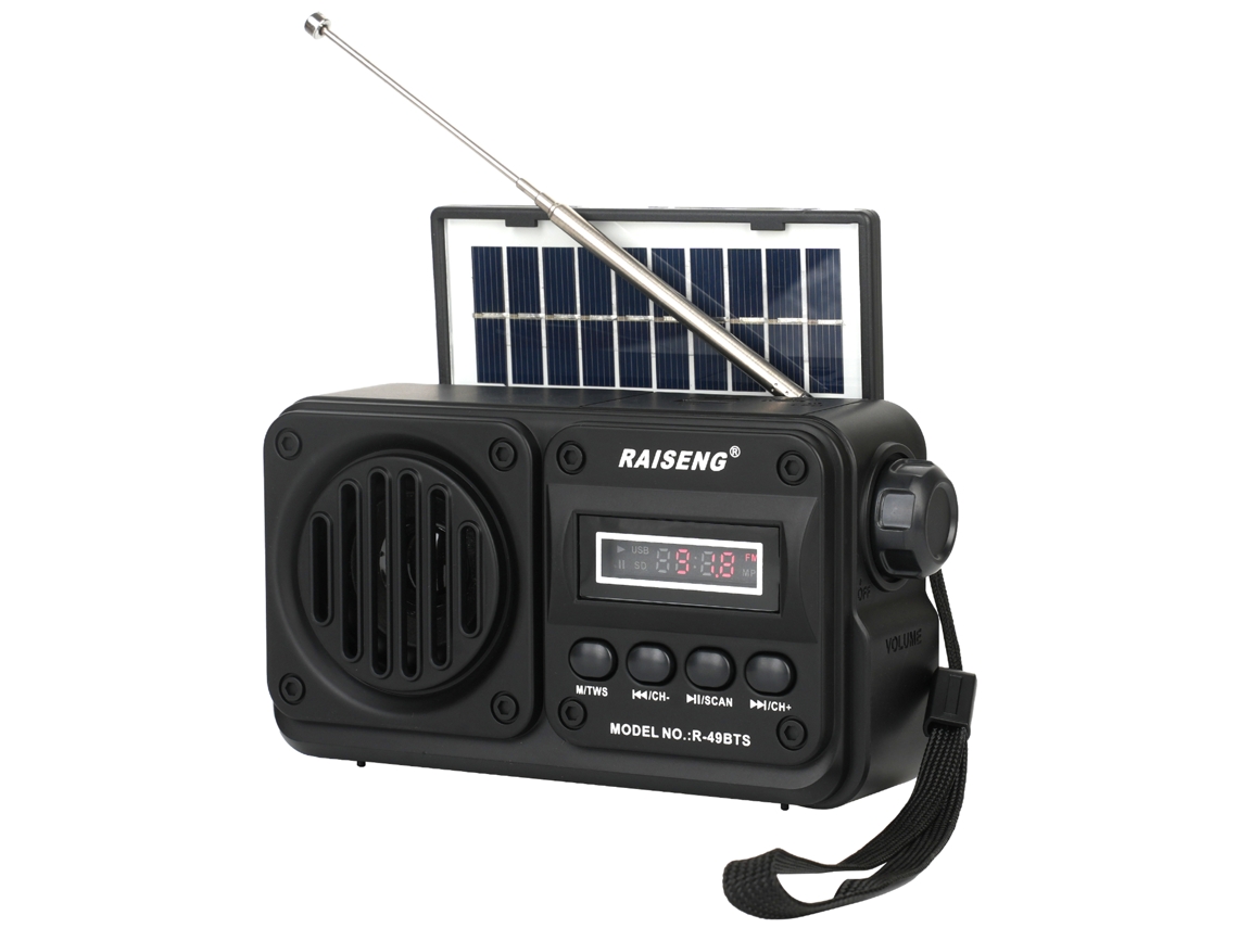 Altavoz Bluetooth portátil Viewleaf con reproducción de MP3, radio FM, carga solar y radio de emergencia de banda completa de alta sensibilidad.