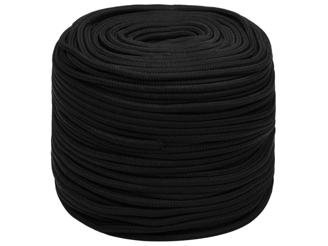Cuerda de trabajo de poliéster negro de 10 mm y 50 m HARLANV1