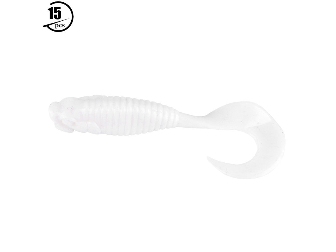 Lure De Pesca Blanda De Gusano Elástico Blanco Cebo Para Atraer Accesorio Resistente De Tackle