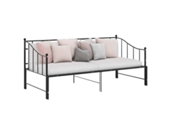 Estructura Sofá Cama Extraíble Sin Colchón Metal Negro 90x200cm