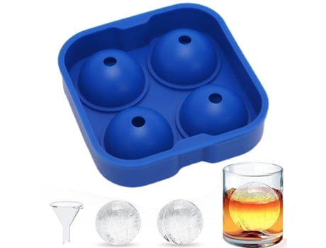 Bandejas de hielo esféricas molde para whisky redondo grande para hacer bolas de hielo para cóctel y whisky color azul oscuro 1 ud. ZMDECQNA
