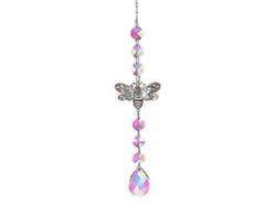 Carrillón de viento con forma de mariposa de cristal artificial, atrapasol de prisma arcoíris para colgar en la ventana del jardín