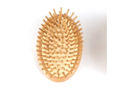 Cepillo de madera sin mango con pines redondos antiestáticos, protege el cuero cabelludo.
