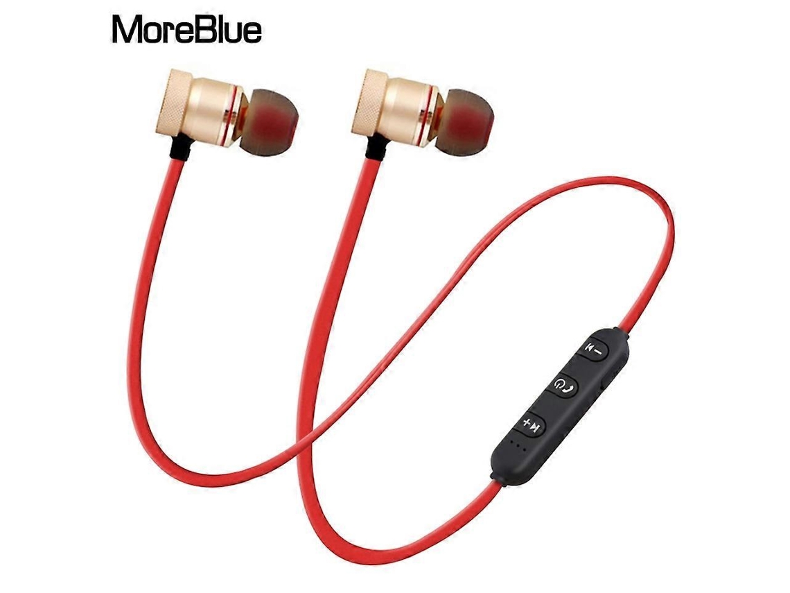 Auriculares inalámbricos Bluetooth Moreblue S07 con micrófono, bajos estéreo magnéticos metálicos, auriculares deportivos inalámbricos Hengrongshen