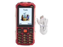Telefone Móvel Para Idosos 4g Com Botões Grandes Tela Clara Bateria 4800mah Câmera 1.3mp Dual Chip Vermelho