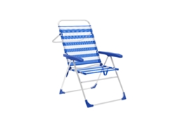 Silla Plegable Marbueno Rayas Azul Blanco 59 x 97 x 61 cm