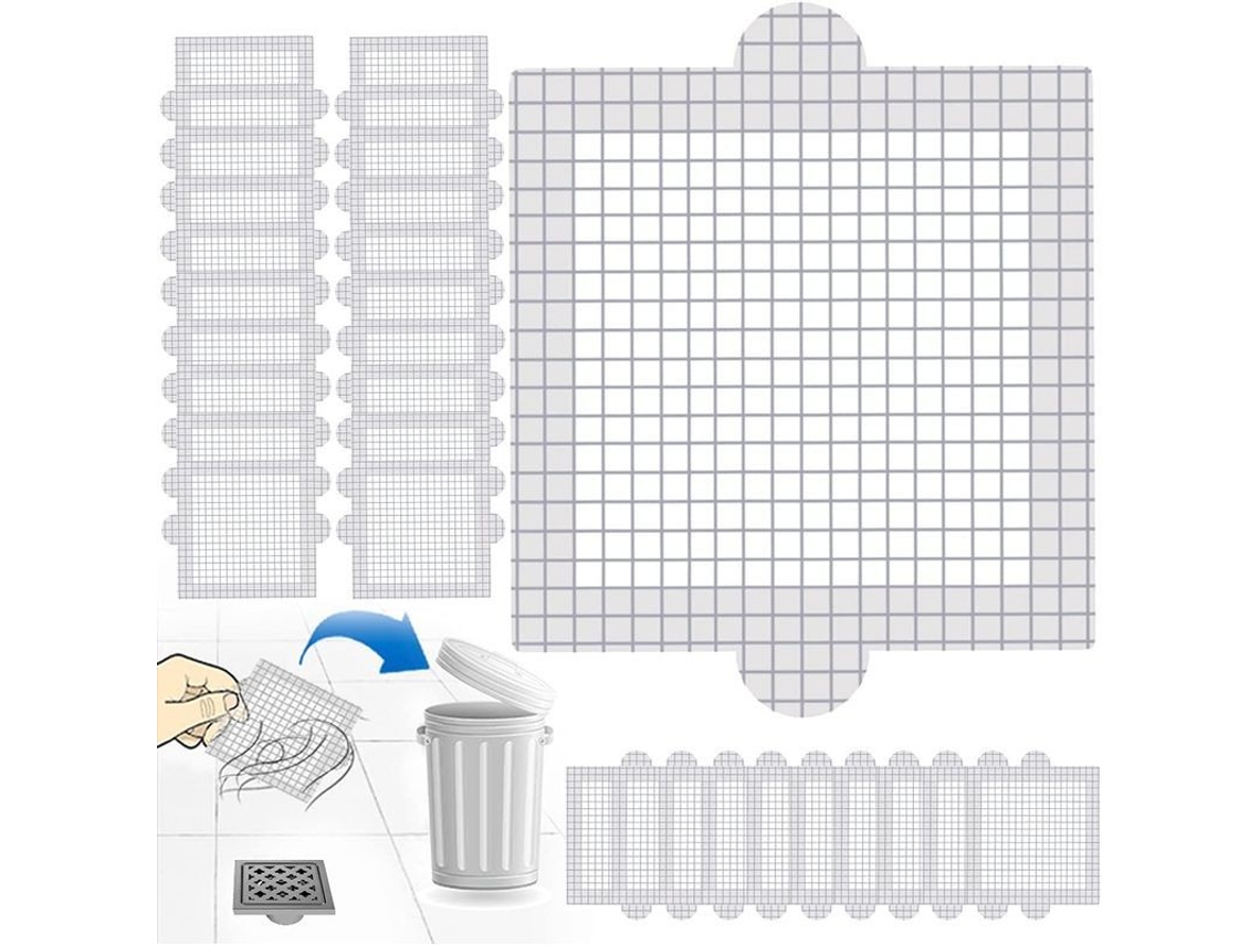2026-30 Pegatinas De Malla Desechables Para Capturar Pelo En Desagües De Ducha Y Bañera, 10.4 Cm